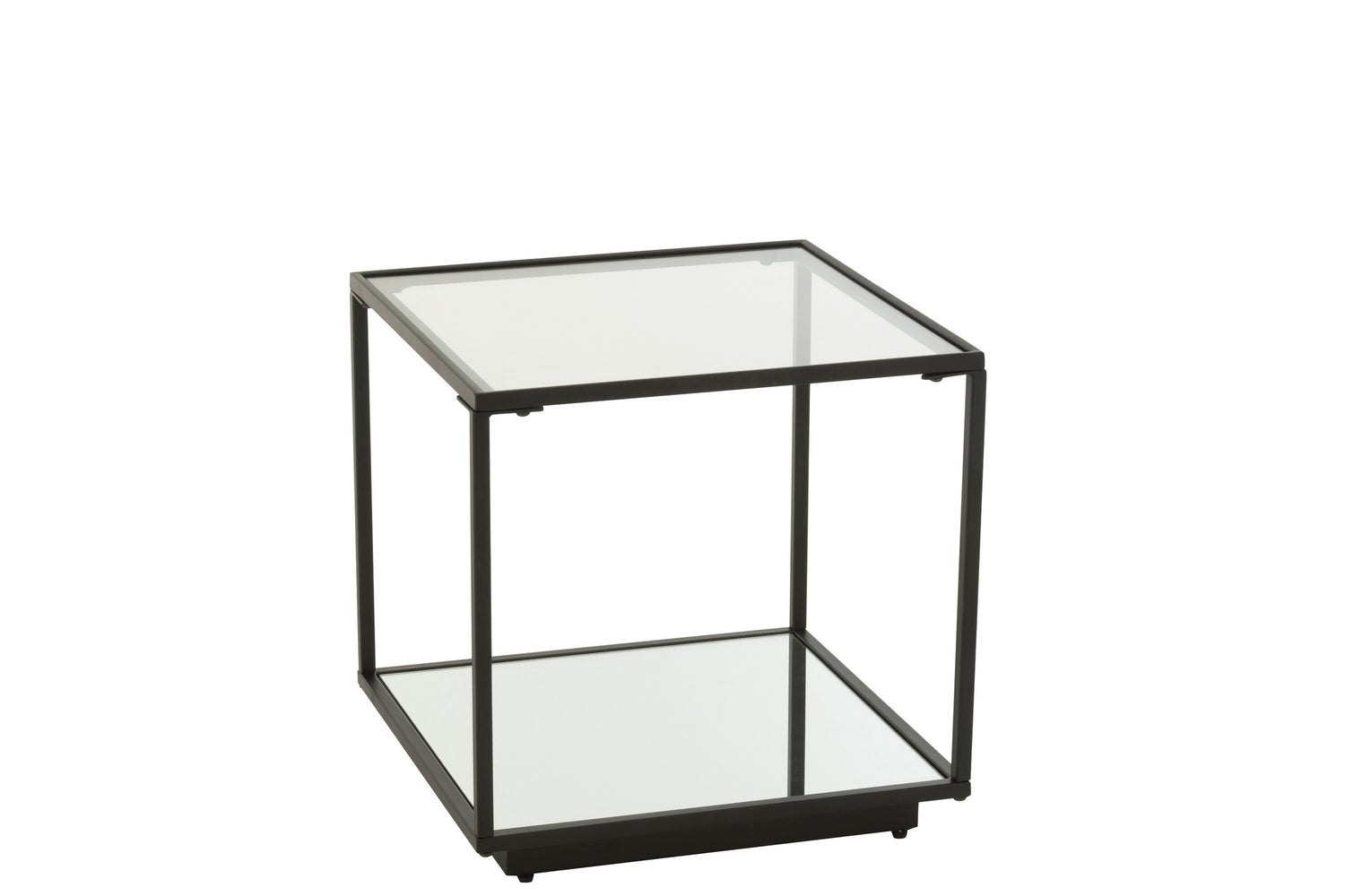 Coffee Table Iron/Glass Black Small - - J-Line - livinglovely.nl