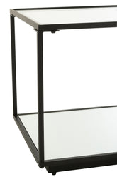 Coffee Table Iron/Glass Black Small - - J-Line - livinglovely.nl