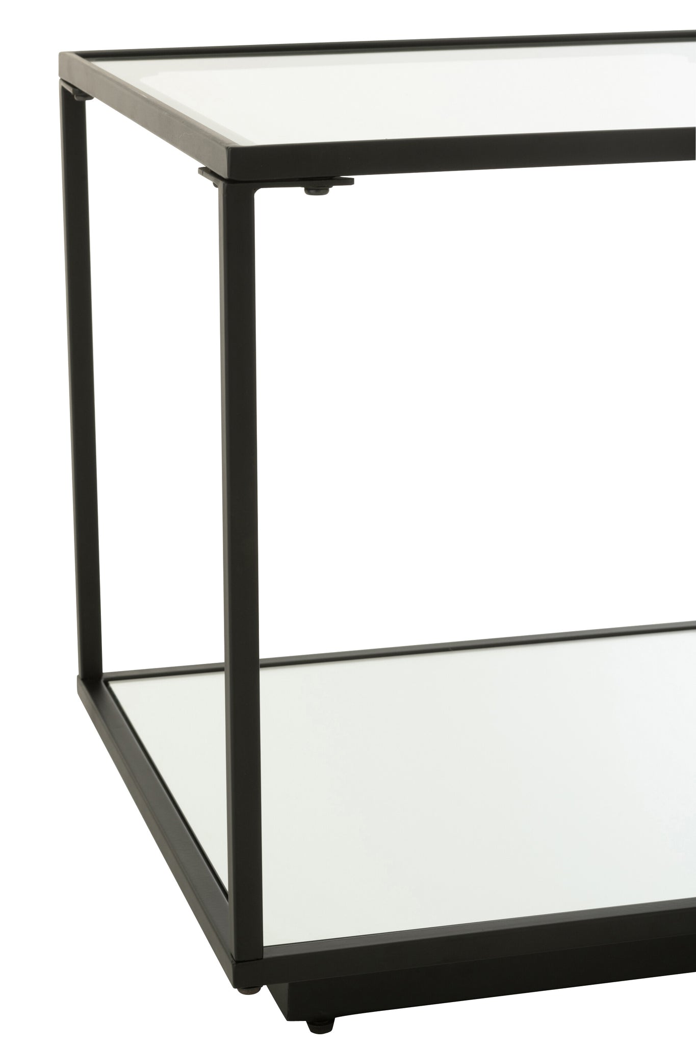 Coffee Table Iron/Glass Black Small - - J-Line - livinglovely.nl