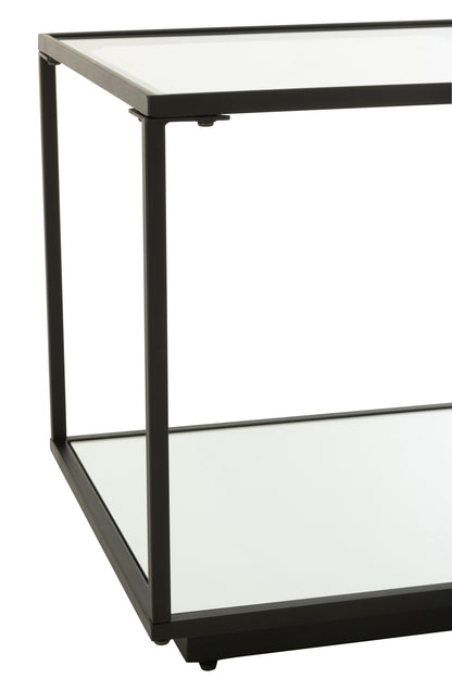 Coffee Table Iron/Glass Black Small - - J-Line - livinglovely.nl