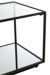 Coffee Table Iron/Glass Black Small - - J-Line - livinglovely.nl