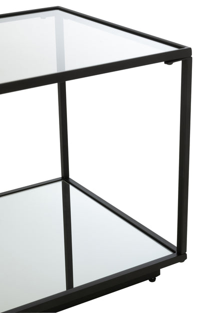 Coffee Table Iron/Glass Black Small - - J-Line - livinglovely.nl