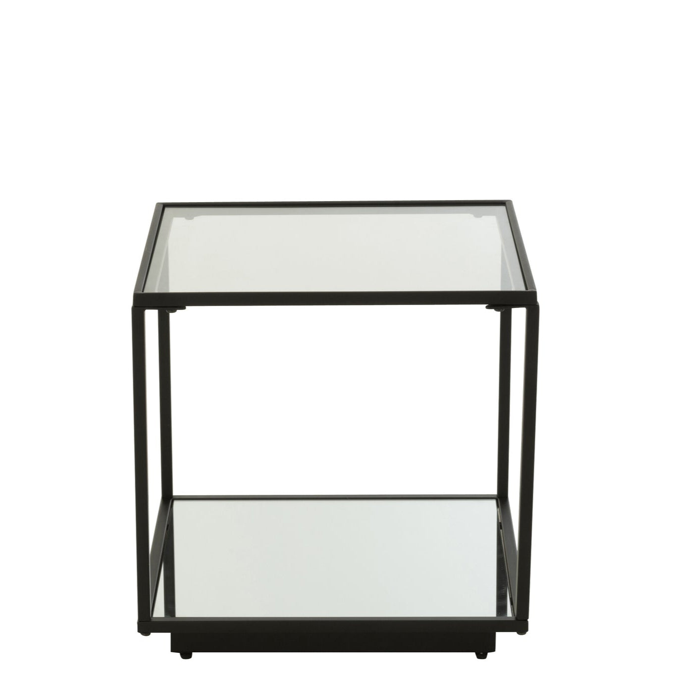 Coffee Table Iron/Glass Black Small - - J-Line - livinglovely.nl