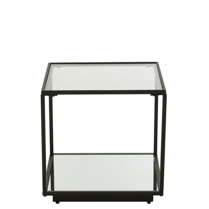 Coffee Table Iron/Glass Black Small - - J-Line - livinglovely.nl