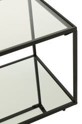 Coffee Table Iron/Glass Black Small - - J-Line - livinglovely.nl
