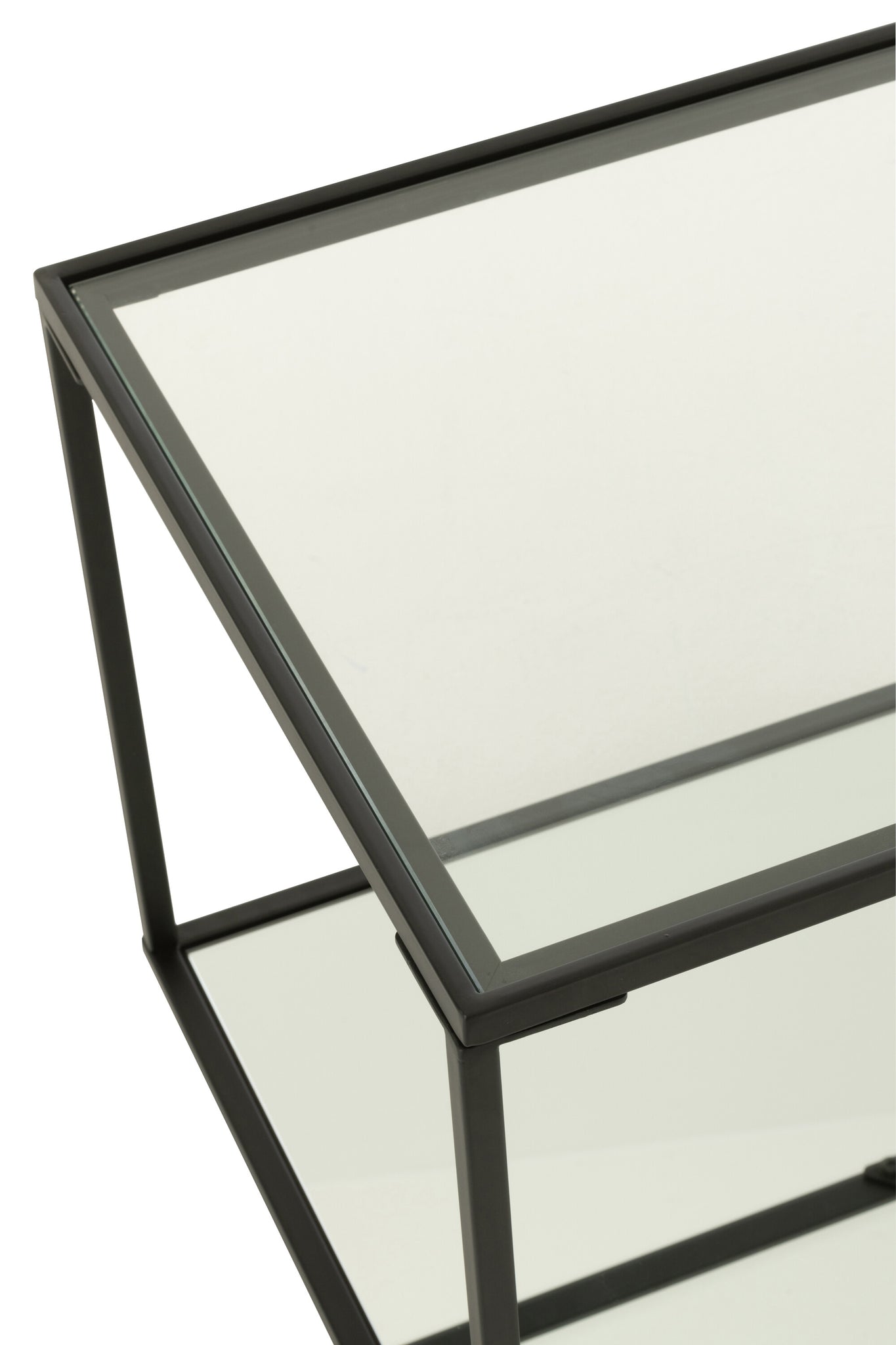 Coffee Table Iron/Glass Black Small - - J-Line - livinglovely.nl