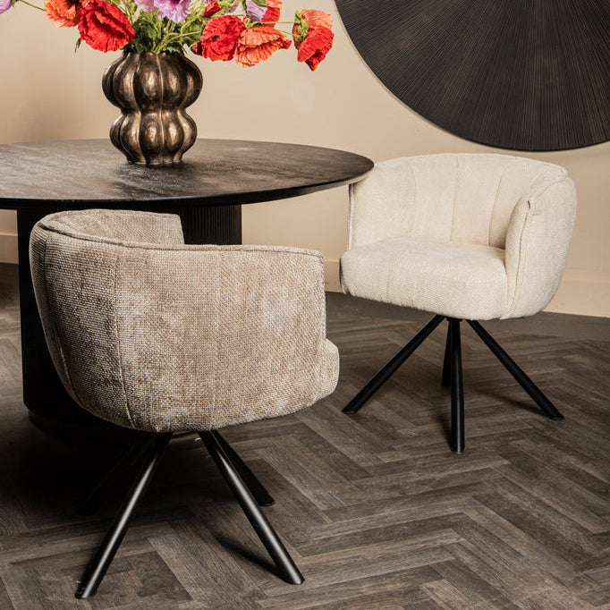Como Eetkamerstoel swivel Stone PTMD - Eetkamerstoel - PTMD - livinglovely.nl