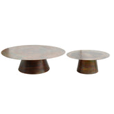Comprador Copper Iron Coffeetable Round Set van 2 PTMD - Salontafel - PTMD - livinglovely.nl