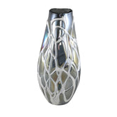 Conck Grey Solid Glass Vase White Organic L Dia19.5xH 45cm PTMD - Vaas - PTMD - livinglovely.nl