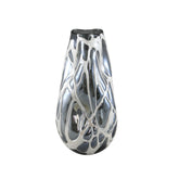 Conck Grey Solid Glass Vase White Organic S Dia16xH36cm PTMD - Vaas - PTMD - livinglovely.nl