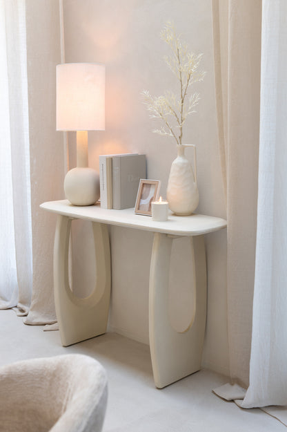 Console Mark Mangohout Wit - Sidetable - J-Line - livinglovely.nl