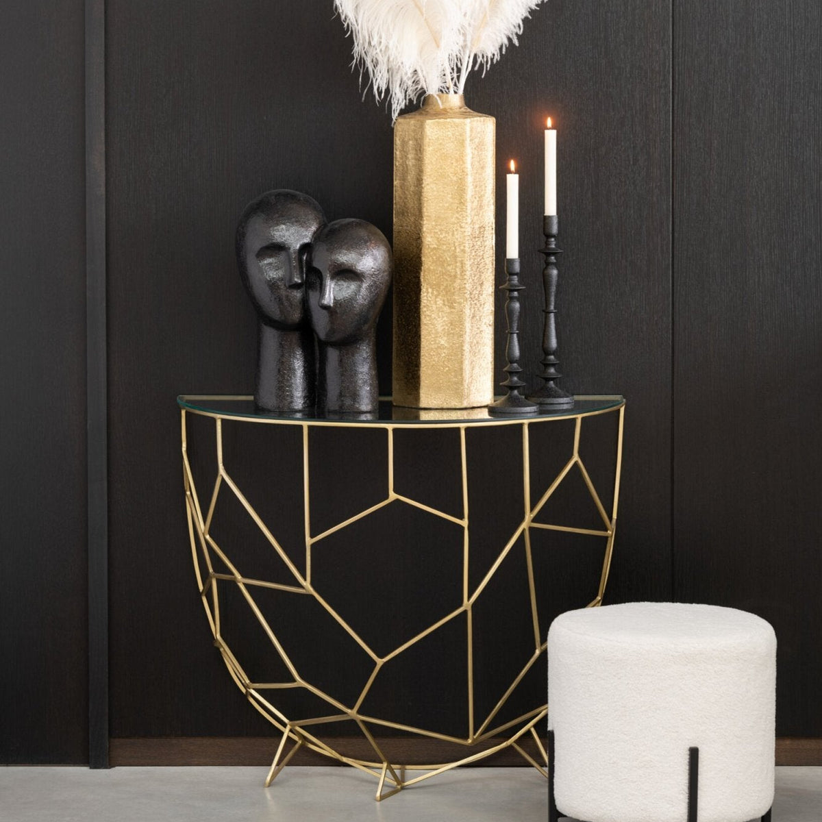 Console Moza Metaal/Glas Goud J-Line