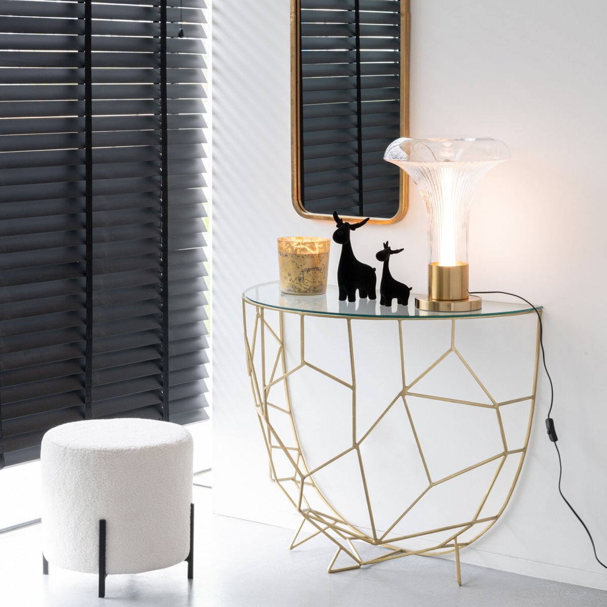 Console Moza Metaal/Glas Goud J-Line