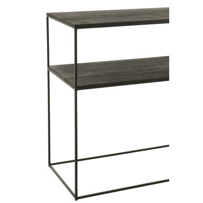 Console Rechthoek Gerecycled Hout/Metaal Zwart J-Line