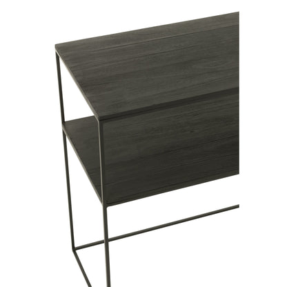 Console Rechthoek Gerecycled Hout/Metaal Zwart J-Line