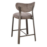 Counterkruk Bowie taupe schuin van achteren, open frame en ronde zitting
