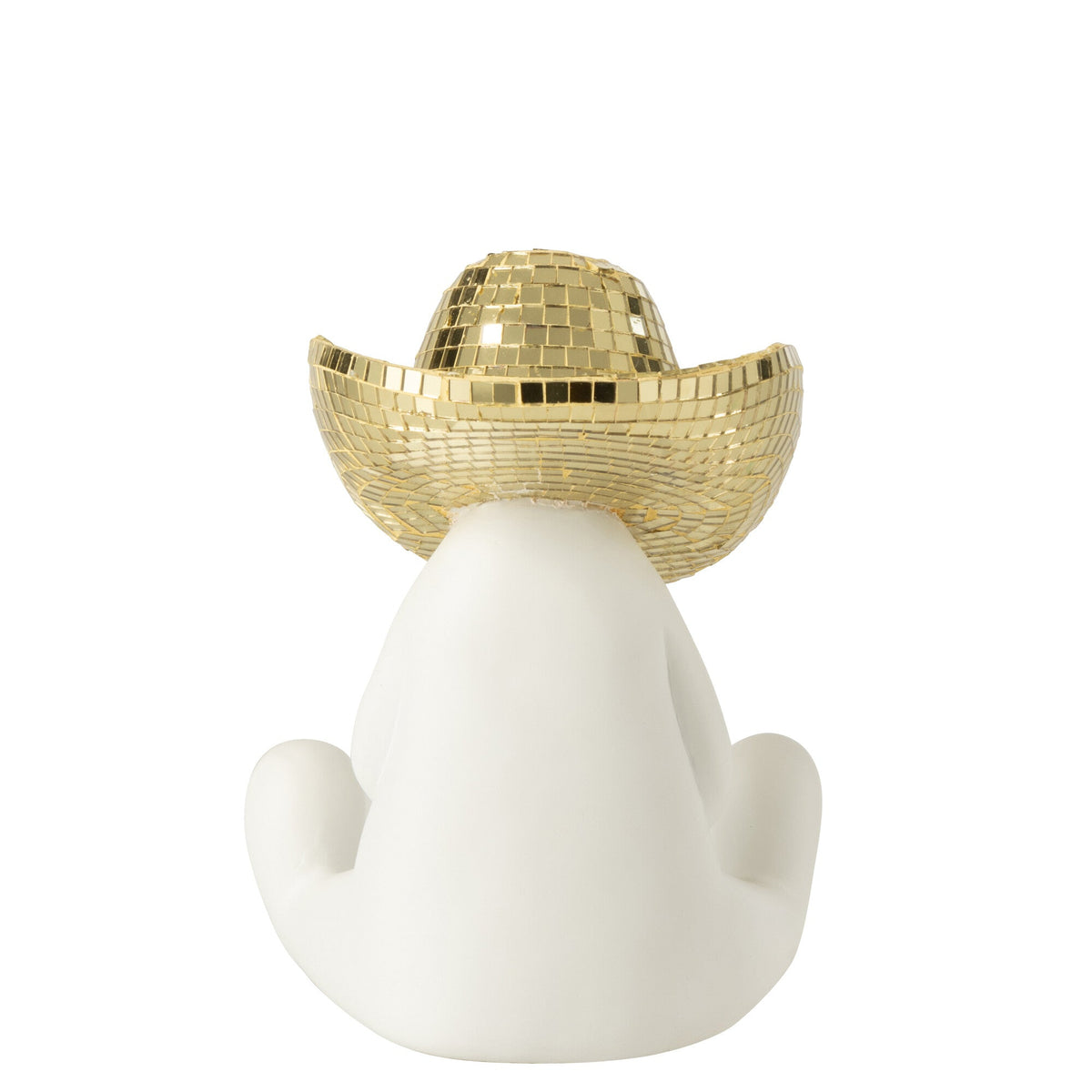 Cowboy Mozaïek Polyresin Wit/Goudkleurig - Beeld - J-Line - livinglovely.nl