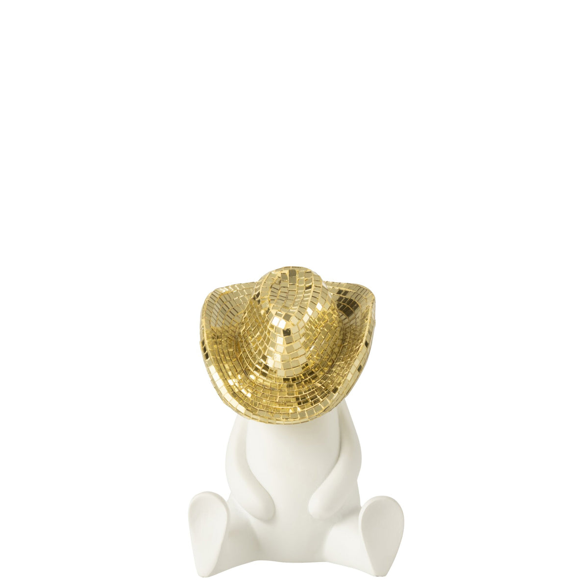 Cowboy Mozaïek Polyresin Wit/Goudkleurig