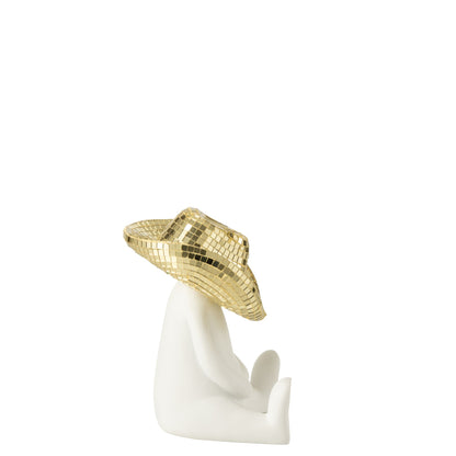 Cowboy Mozaïek Polyresin Wit/Goudkleurig