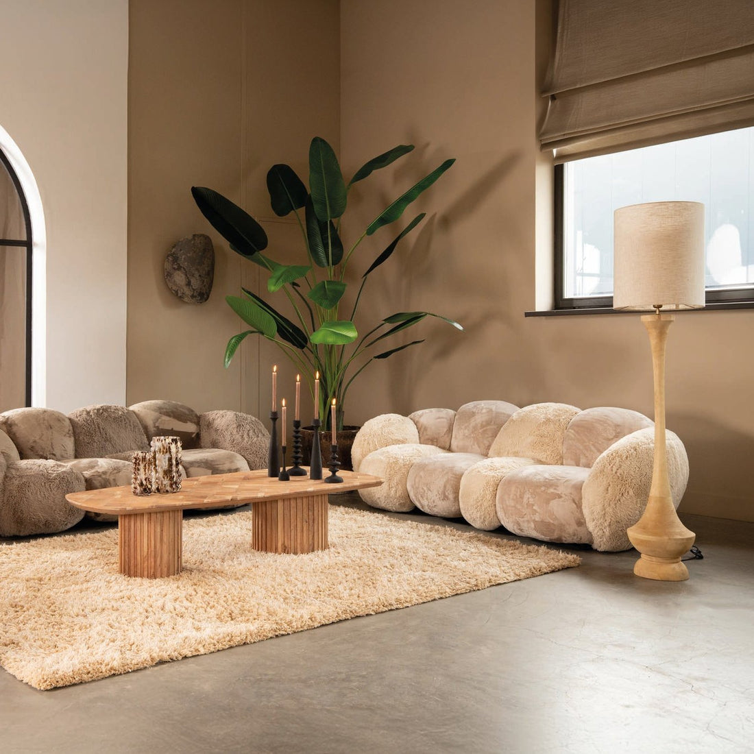 Curvae Sofa Lush Beige PTMD - Bankstel - PTMD - livinglovely.nl