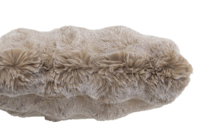 Cushion Wave Polyester Taupe 45x45cm - Kussen - J-Line - livinglovely.nl