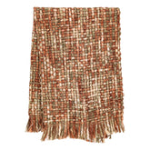 Dacy Plaid Gerecycled Polyester Karamel van PTMD, productfoto vanuit een andere hoek