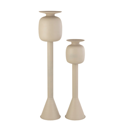 Dainah Cream iron pot op lange voet Large PTMD - Pot - PTMD - livinglovely.nl