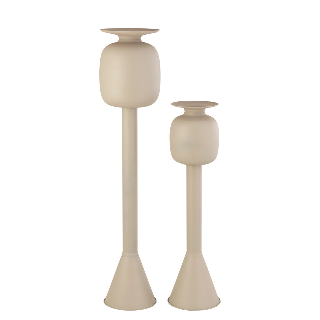 Dainah Cream iron pot op lange voet Small PTMD - Pot - PTMD - livinglovely.nl