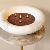 Dangelo Schaal Keramiek Wit Rond Extra Large van PTMD gestyled als decoratie in de woonkamer