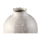 Dangelo Vaas Keramiek Wit Rond Large van PTMD, extra productfoto met aandacht voor vorm en afwerking