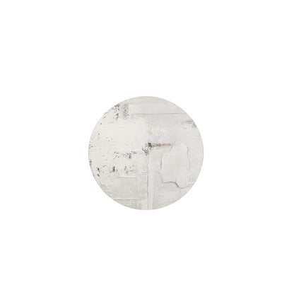 Darvel wandpaneel small van PTMD, handbeschilderd canvas in crème met ruwe structuur