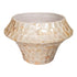 Daven Cream Poly Shell Bamboo Pot Rond Low Large PTMD - Pot - PTMD - livinglovely.nl