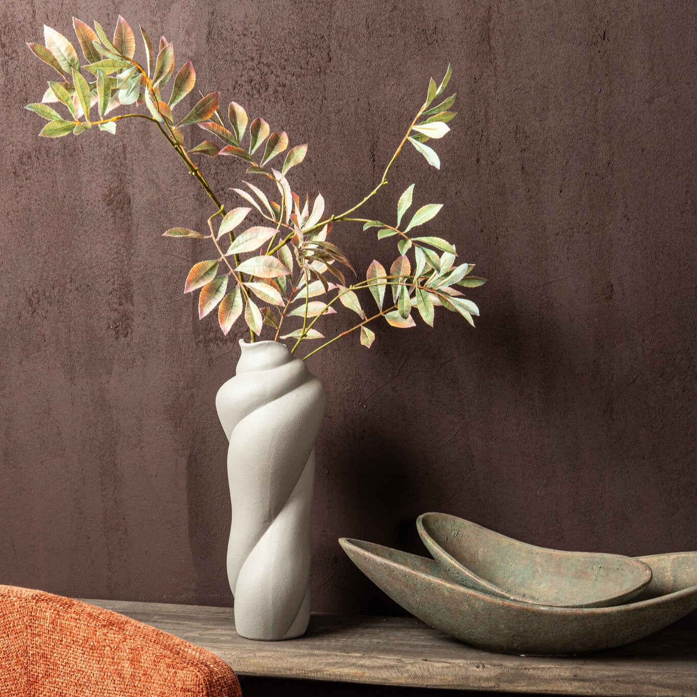 Dawer Grey Cement Bowl Organic Shape L PTMD - Schaal - PTMD - livinglovely.nl