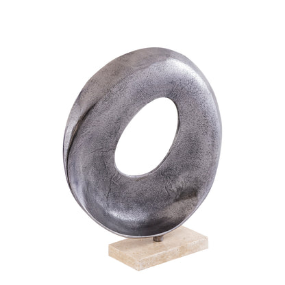 Daweson Nickel casted alu statue open round PTMD - Ornament - PTMD - livinglovely.nl