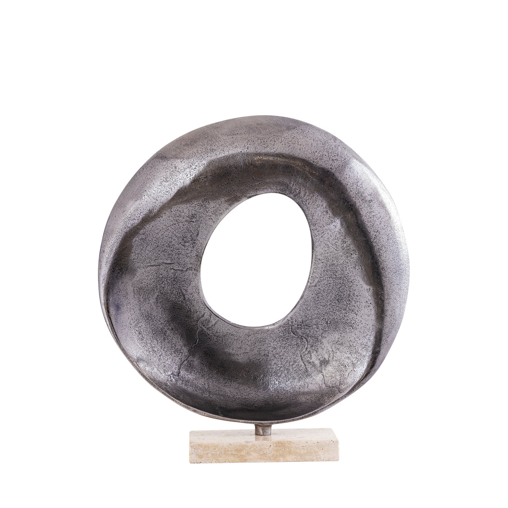 Daweson Nickel casted alu statue open round PTMD - Ornament - PTMD - livinglovely.nl