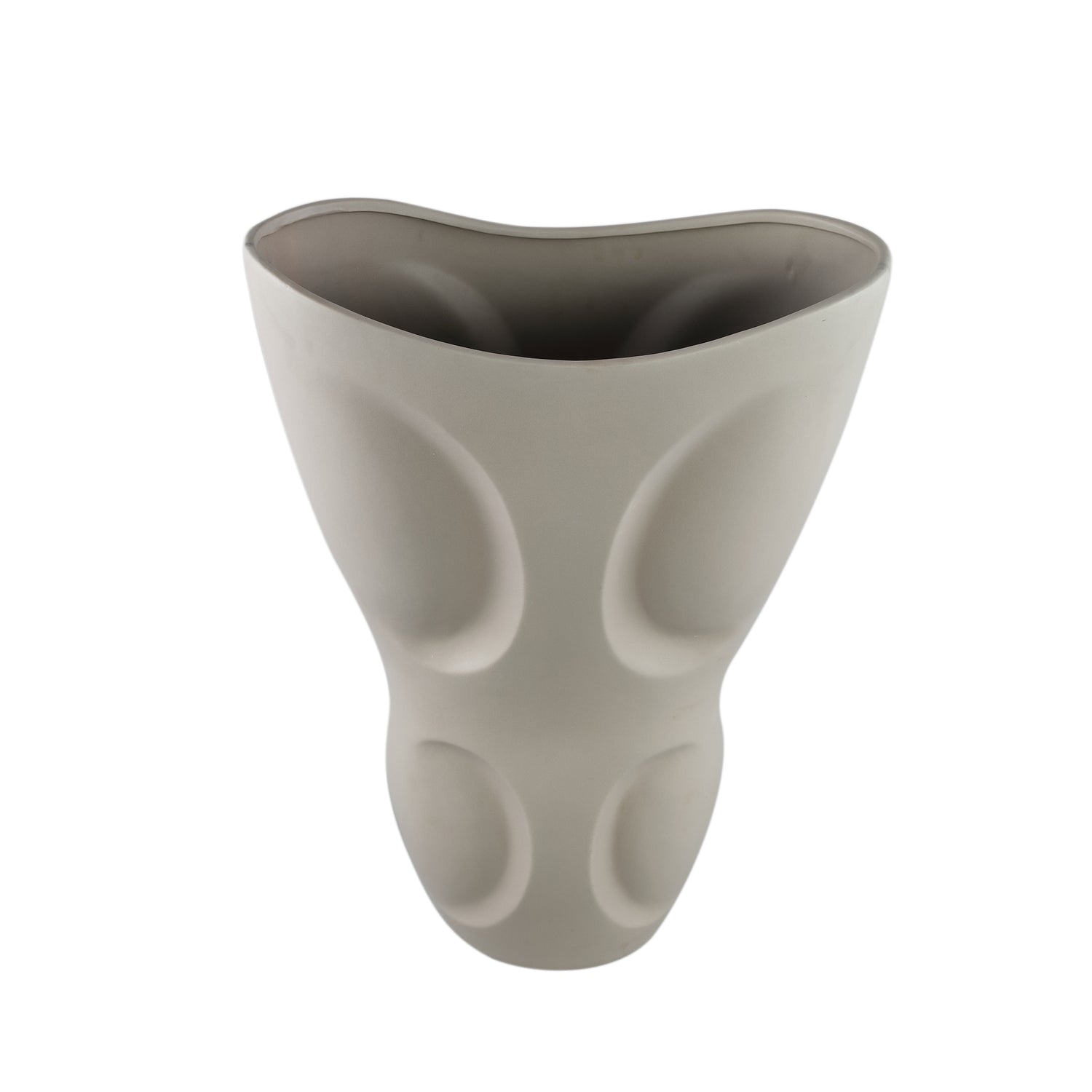 Dayna Grey Oval Ceramic Vase With Pattern L 45x25.0x71.5cm PTMD - Vaas - PTMD - livinglovely.nl