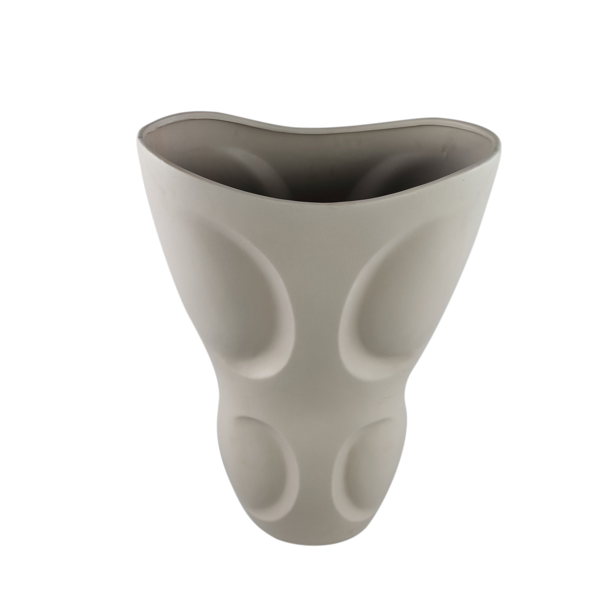 Dayna Grey Oval Ceramic Vase With Pattern L 45x25.0x71.5cm PTMD - Vaas - PTMD - livinglovely.nl