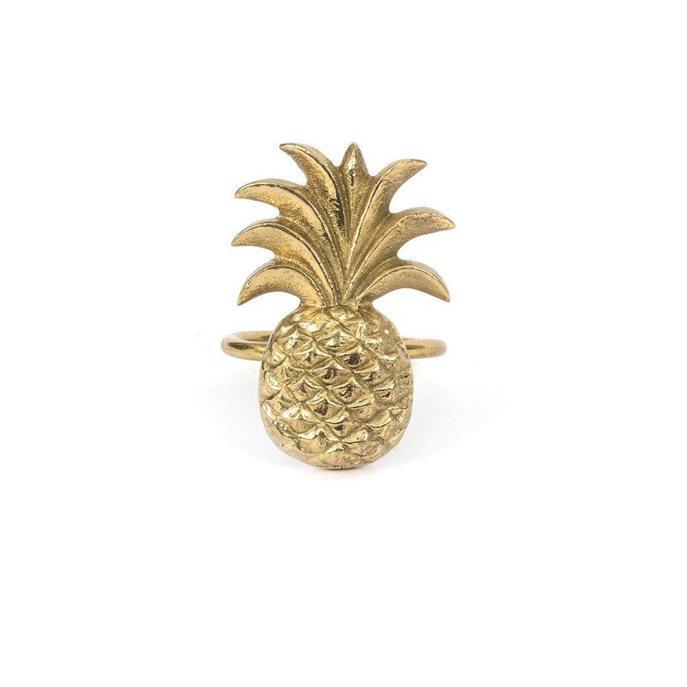 De Ananas Servetring - Goud , Keukenaccessoire , Bazar Bizar , livinglovely.nl