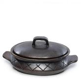 De Burned Ovale Pot Met Patroon en Handvaten - Zwart , Schaal , Bazar Bizar , livinglovely.nl