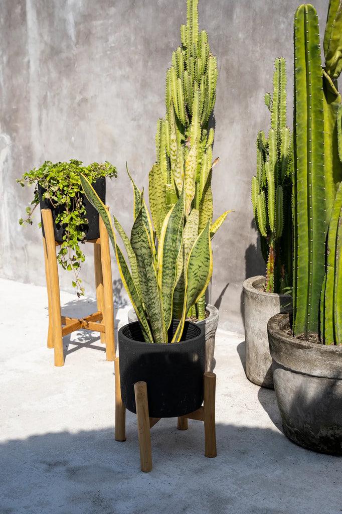 De Charcoal Hoge Plantenbak - Zwart - Small , Vaas/pot/kruik , Bazar Bizar , livinglovely.nl