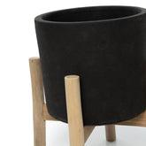 De Charcoal Hoge Plantenbak - Zwart - Small , Vaas/pot/kruik , Bazar Bizar , livinglovely.nl