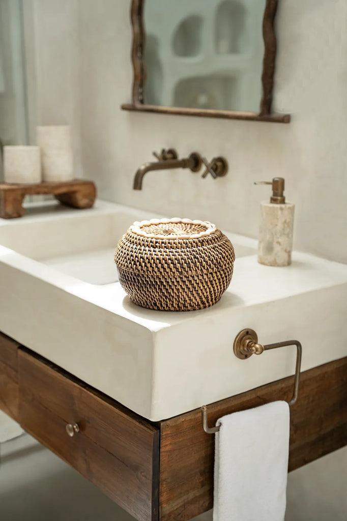 De Colonial Peek-a-Boo Mand - Naturel Bruin - S , Mand , Bazar Bizar , livinglovely.nl