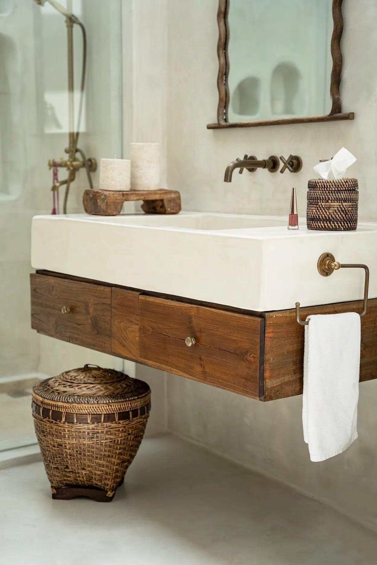 De Colonial Storage Mand - Naturel Bruin - L , Mand , Bazar Bizar , livinglovely.nl