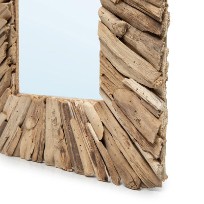 De Driftwood Framed Spiegel - Naturel - M , Spiegel , Bazar Bizar , livinglovely.nl