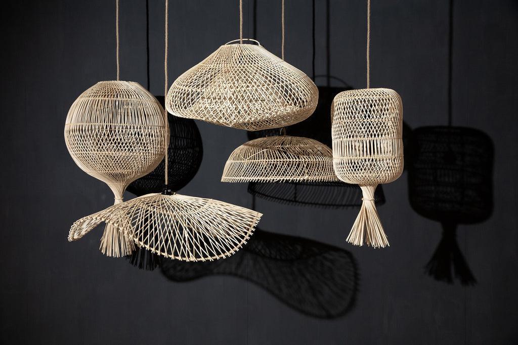 De Dumpling Hang- en Vloerlamp - Naturel - L , Hanglamp , Bazar Bizar , livinglovely.nl