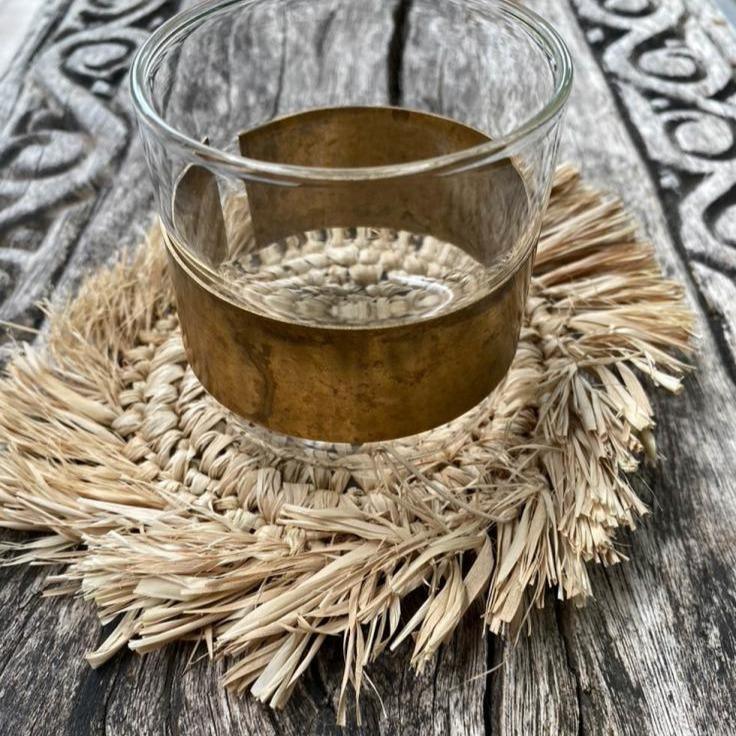 De Fringe Raffia Onderzetter - Naturel - Onderzetter - Bazar Bizar - livinglovely.nl