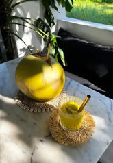 De Fringe Raffia Onderzetter - Naturel - Onderzetter - Bazar Bizar - livinglovely.nl