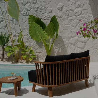 De Malawi Tweezitter - Naturel Zwart - Outdoor bank - Bazar Bizar - livinglovely.nl