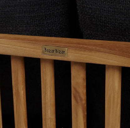 De Malawi Tweezitter - Naturel Zwart - Outdoor bank - Bazar Bizar - livinglovely.nl