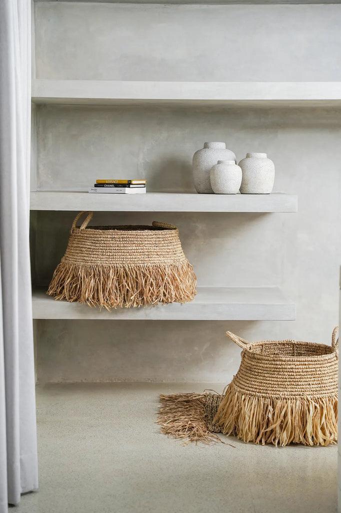 De Raffia Deluxe Mand - Naturel - L , Mand , Bazar Bizar , livinglovely.nl